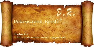 Debreczeni René névjegykártya